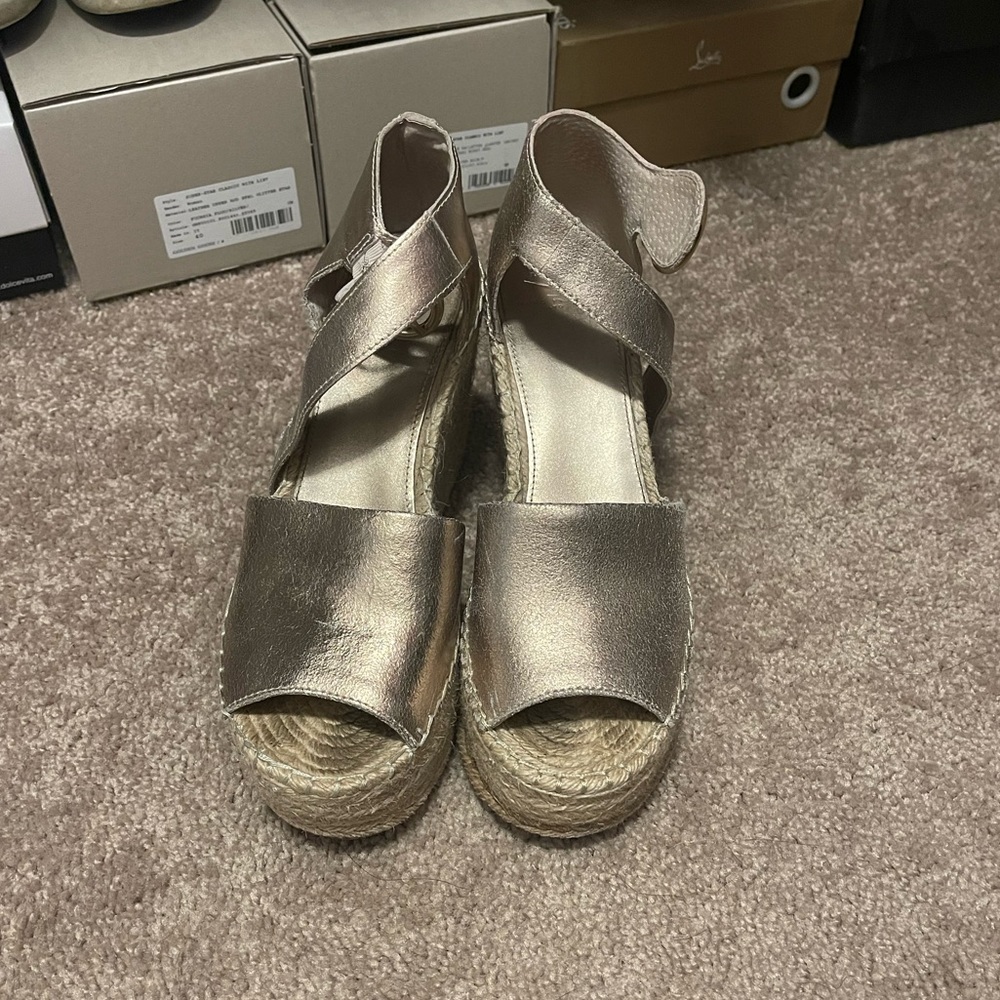 Marc Fisher LTD Gold Espadrilles Wedges